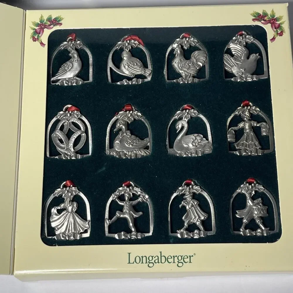 Longaberger Lot Of Pewter Christmas Ornaments - Picture 5 of 12